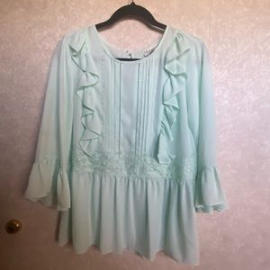 Neiman Marcus mint green blouse NWT size XL